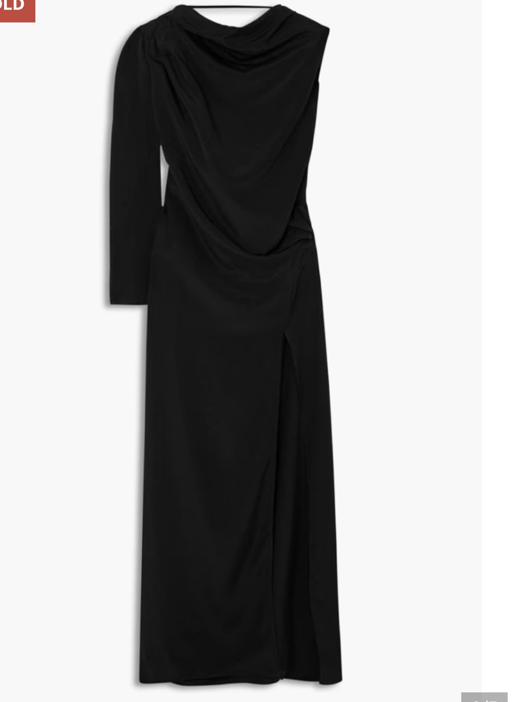 Michael Lo Sordo Black Draped Maxi Dress Silk Crepe 2 New $1555 — image 3 of 5